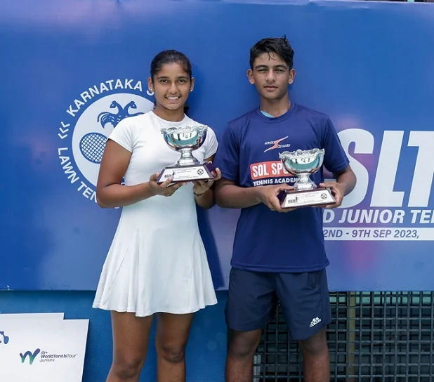Aradhya, right, with Laxmisiri Dandu in Bengaluru, September 2023.